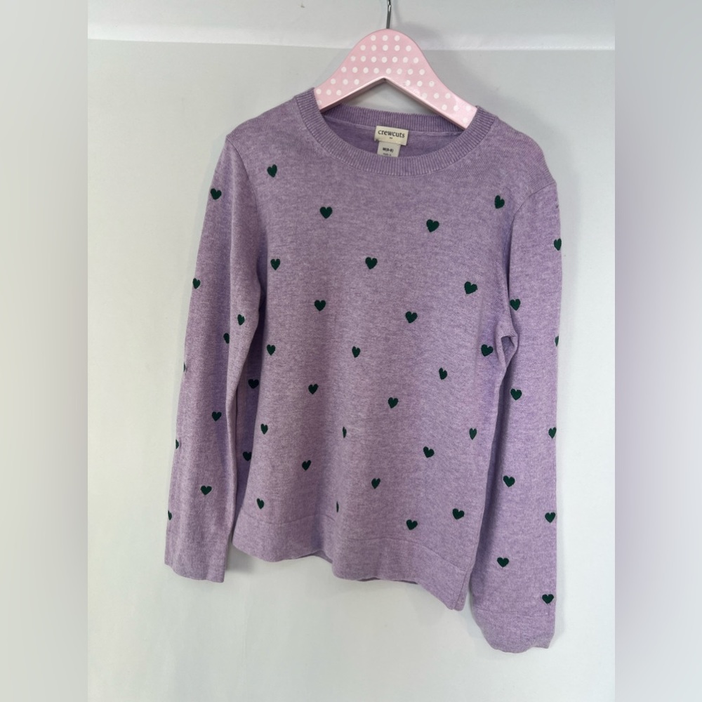 NEW / J.Crew Factory Girls' embroidered heart sweater - Picture 2 of 3